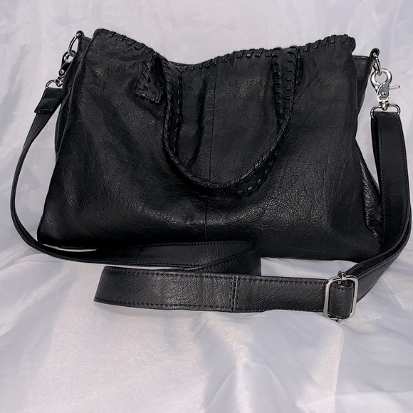 Day & Mood Handbags - Day & Mood Velda Leather Satchel - Black